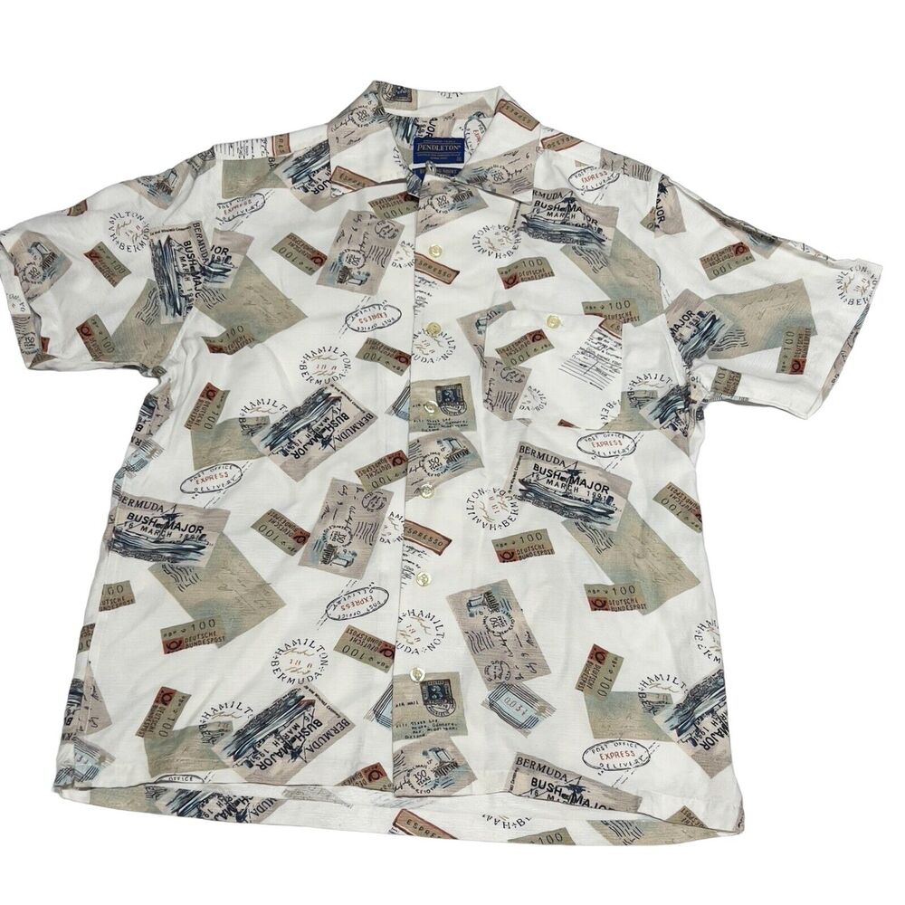 Pendleton Biscayne Bermuda Hawaiian Style Shirt Mens Size Small Short Sleeve